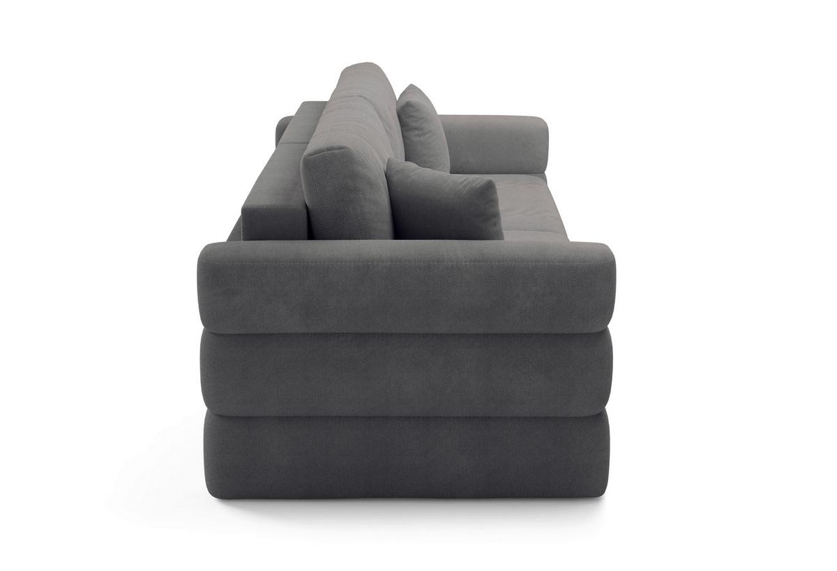 Schlafsofa Terazzo Dunkelgrau B: 254cm - Dunkelgrau/Schwarz, Design, Textil (254/93/167cm) - Livetastic