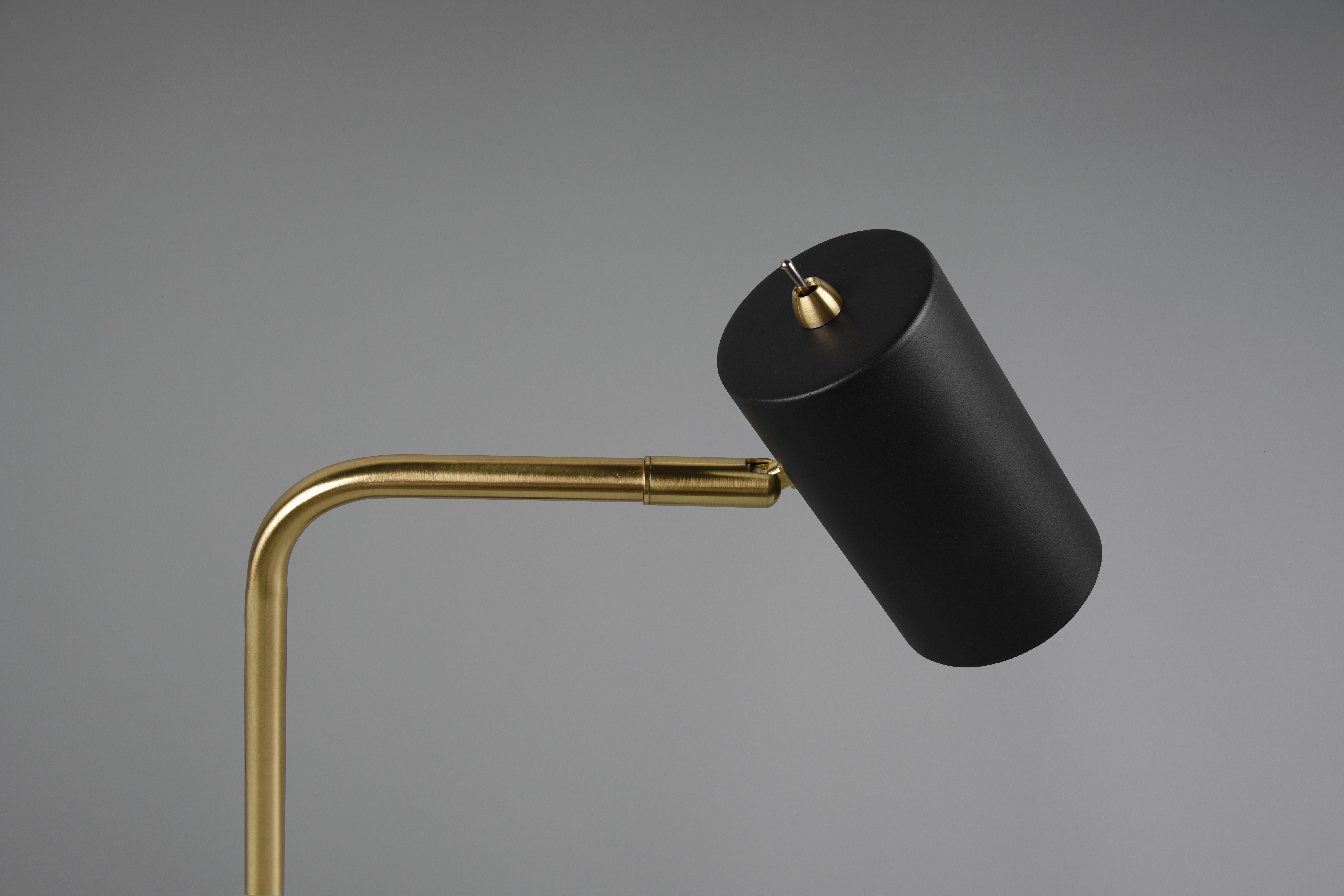 Tischlampe MERLEY von Trio Leuchten aus Metall in Schwarz/Messing Detail
