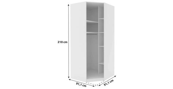 Eckschrankkorpus 91cm Unit Weiß - Weiß, MODERN, Holzwerkstoff (91,1/210/91,1cm) - Ondega