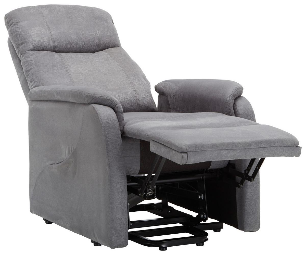 Relaxačné kreslo JOHNSY, sivá, pomoc pri vstávaní - sivá, Konventionell, kov/textil (73/110/94cm) - Mömax