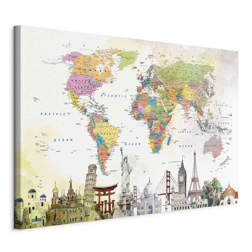 Leinwandbild Multicolor Beige B: 90 cm