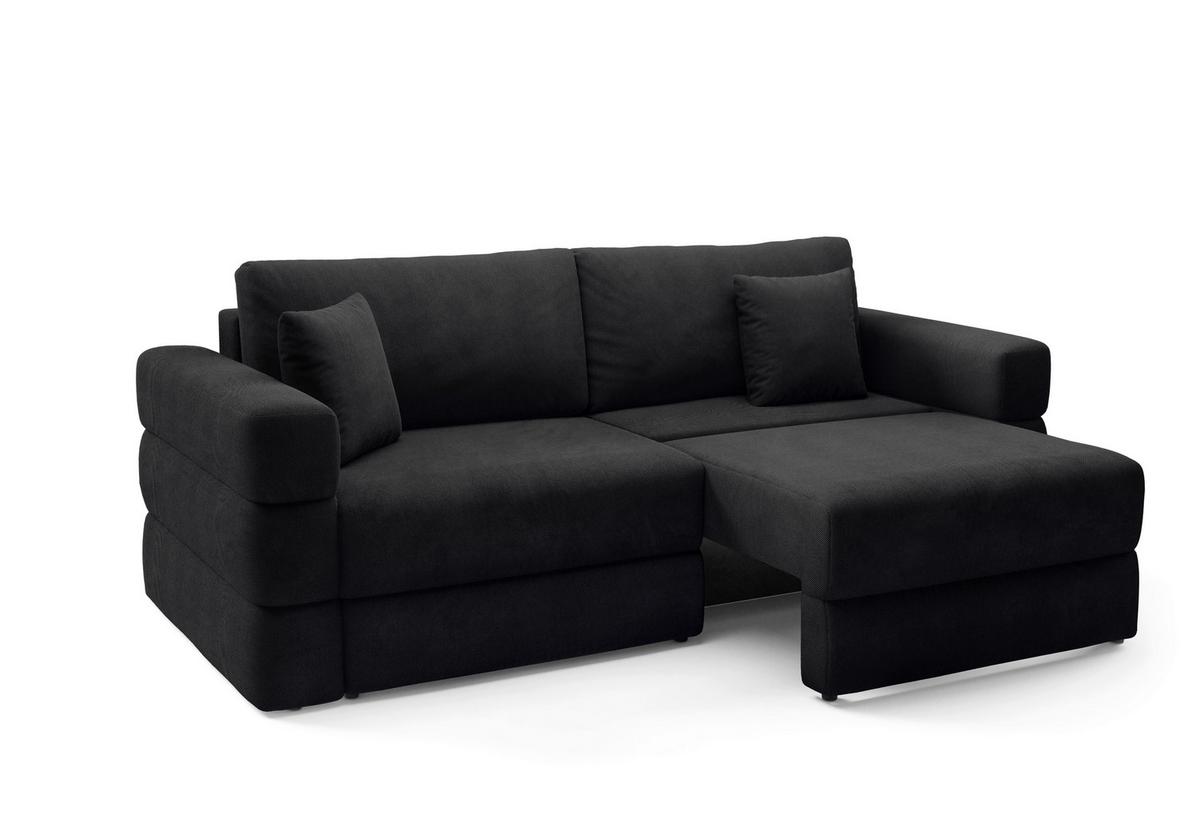 Schlafsofa Terazzo Schwarz B: 254cm - Schwarz, Design, Textil (254/93/167cm) - Livetastic