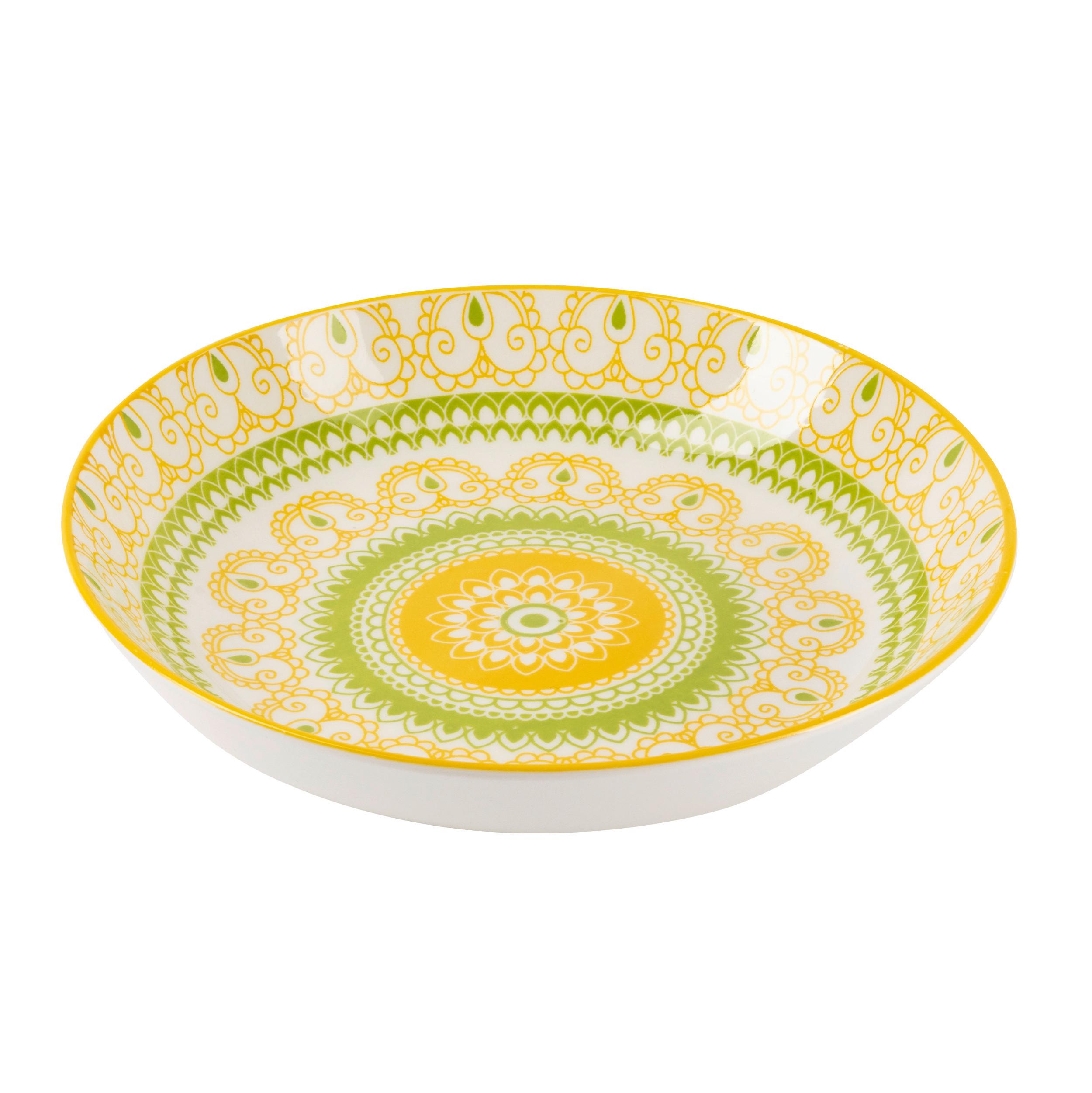Hlboký tanier Maja, Ø: 21cm - žltá/zelená, Lifestyle, keramika (21/4cm) - Mömax