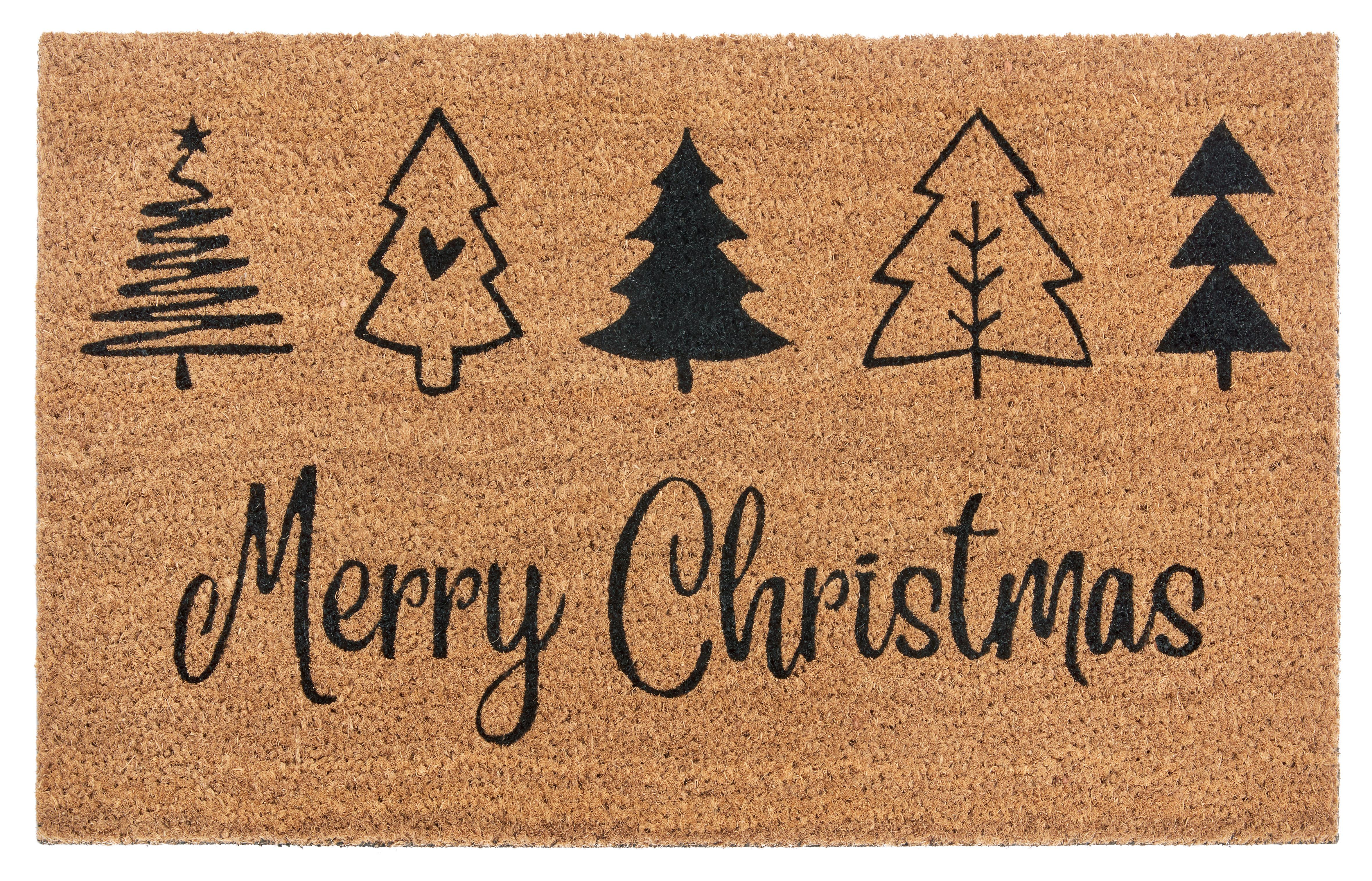 Kokosmatte Mix Mats Christmas Trees 45x75 - Hellbraun/Schwarz, Basics, Naturmaterialien (45/75cm) - Esposa