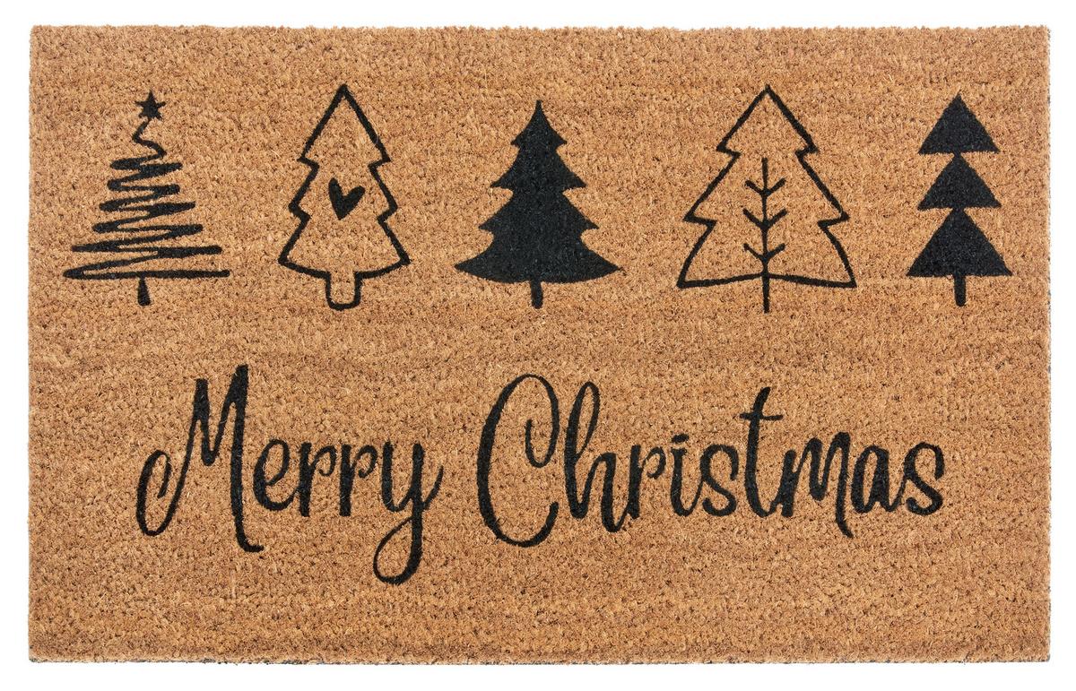 Kokosmatte Mix Mats Christmas Trees 45x75 - Hellbraun/Schwarz, Basics, Naturmaterialien (45/75cm) - Esposa