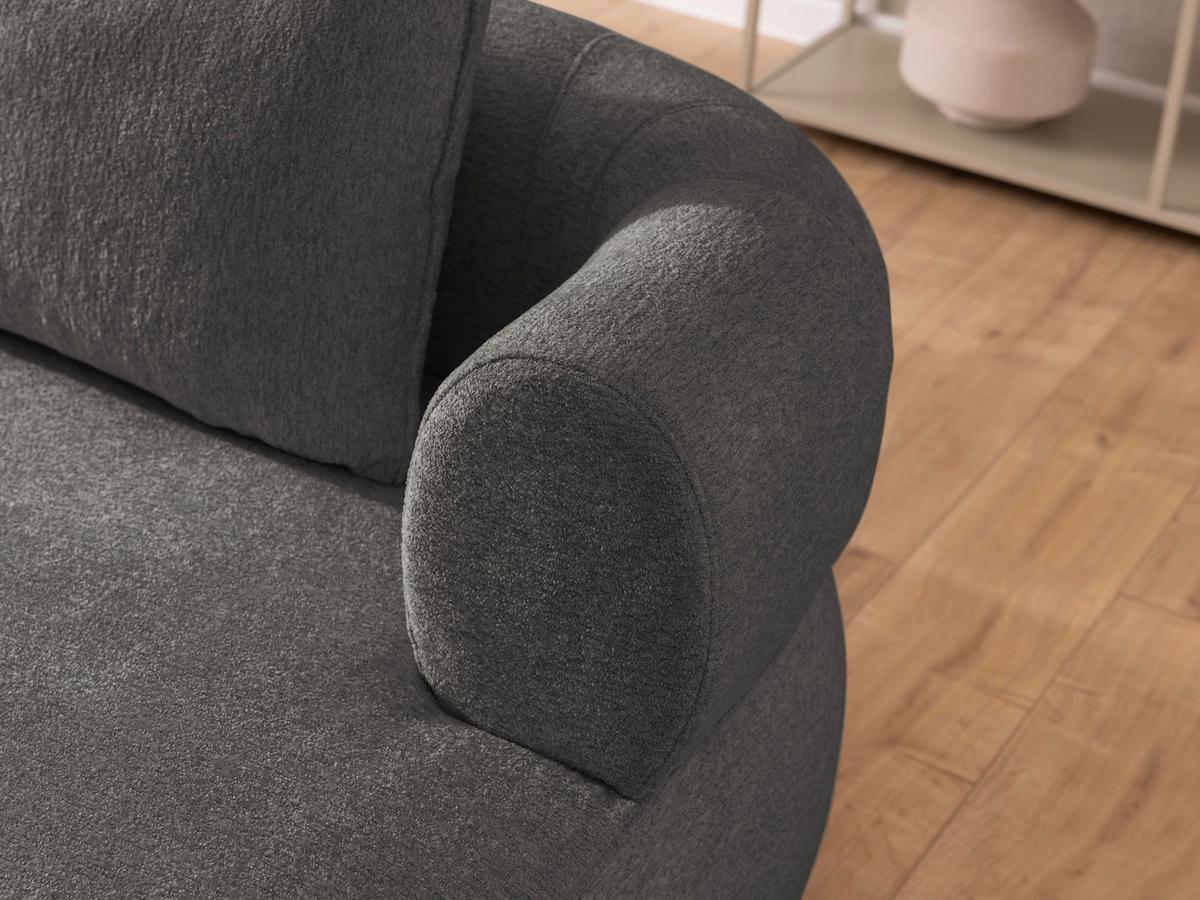 Ecksofa Ferro Anthrazit S: 256x156 cm - Anthrazit/Schwarz, Design, Textil (256/156cm) - Livetastic