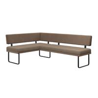 Eckbank Kian Webstoff Braun,  S:164x233 cm - Schwarz/Braun, Trend, Textil/Metall (164/233cm)