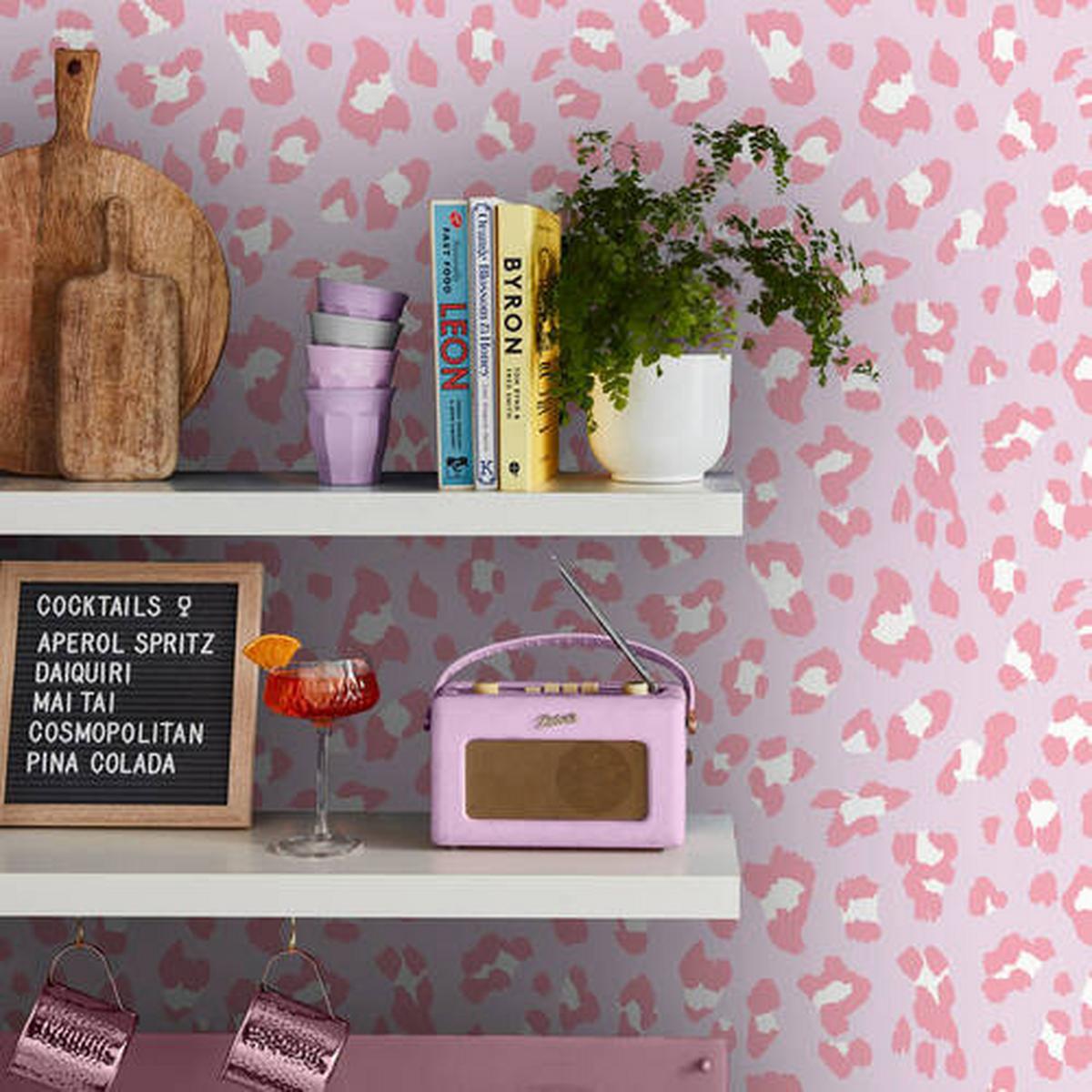 Vliestapete 118724 - Pink/Weiß, Basics, Papier/Kunststoff (52/1000cm)