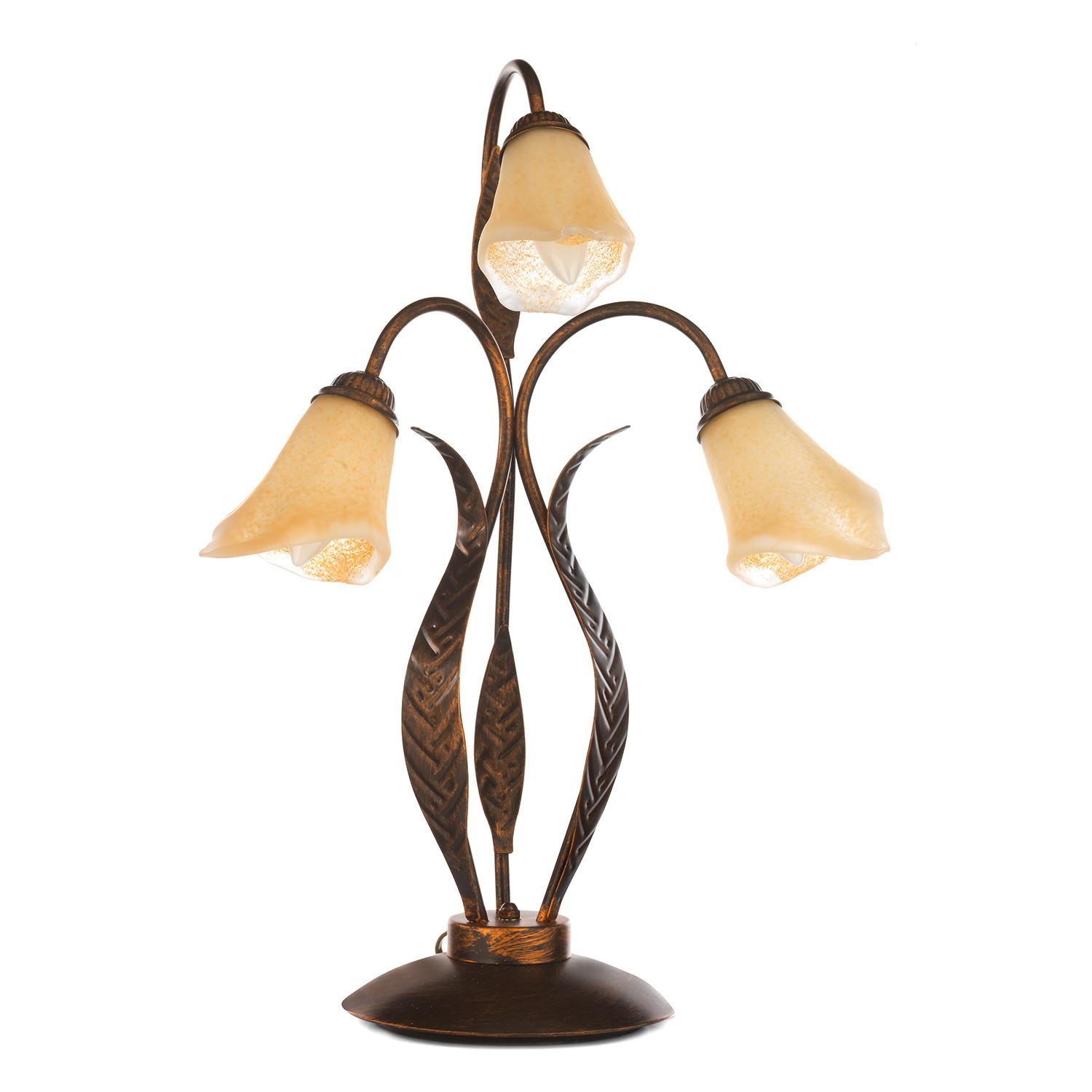 Tischleuchte 4230/Lg - Bronzefarben, KONVENTIONELL, Glas/Metall (48/48/61cm)