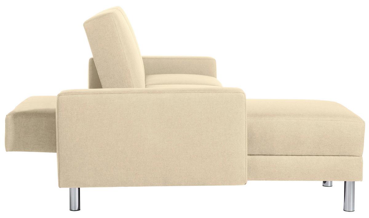 Ecksofa mit Schlaffunktion Just Fashion Beige - Chromfarben/Beige, KONVENTIONELL, Textil (152/230cm) - Max Winzer