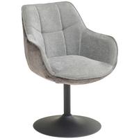 Armlehnstuhl Kaleo Chenille Grau, B: 63 Cm - Schwarz/Grau, KONVENTIONELL, Textil/Metall (63/87/64cm) - MID.YOU