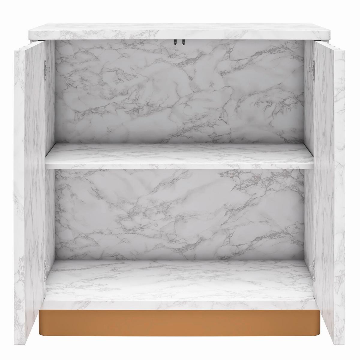 Highboard Rene Weiß B: 81 cm - Weiß, Design, Holzwerkstoff/Metall (81/81/40cm) - MID.YOU