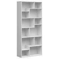 REGAL TETRIX BOOKSHELF - Weiß Hochglanz/Weiß, Design, Holzwerkstoff (87,5/197,5/33,5cm)