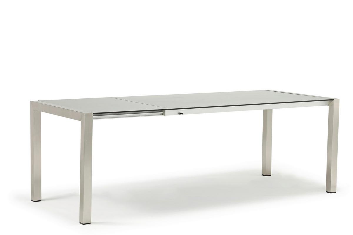 Gartenmöbel Set 7-Tlg. Auris Metall/Kunststoff/Holzdekor - Edelstahlfarben/Grau, Basics, Holzwerkstoff/Kunststoff (180+68/98/74cm) - Acamp