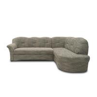 Ecksofa Papenburg Rücken Echt Grau/weiß - Schwarz/Weiß, KONVENTIONELL, Textil (243/180cm) - MID.YOU