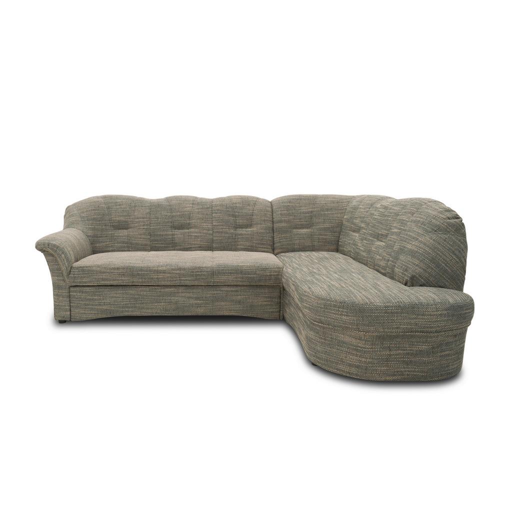 Ecksofa Papenburg Rücken echt Grau/Weiß