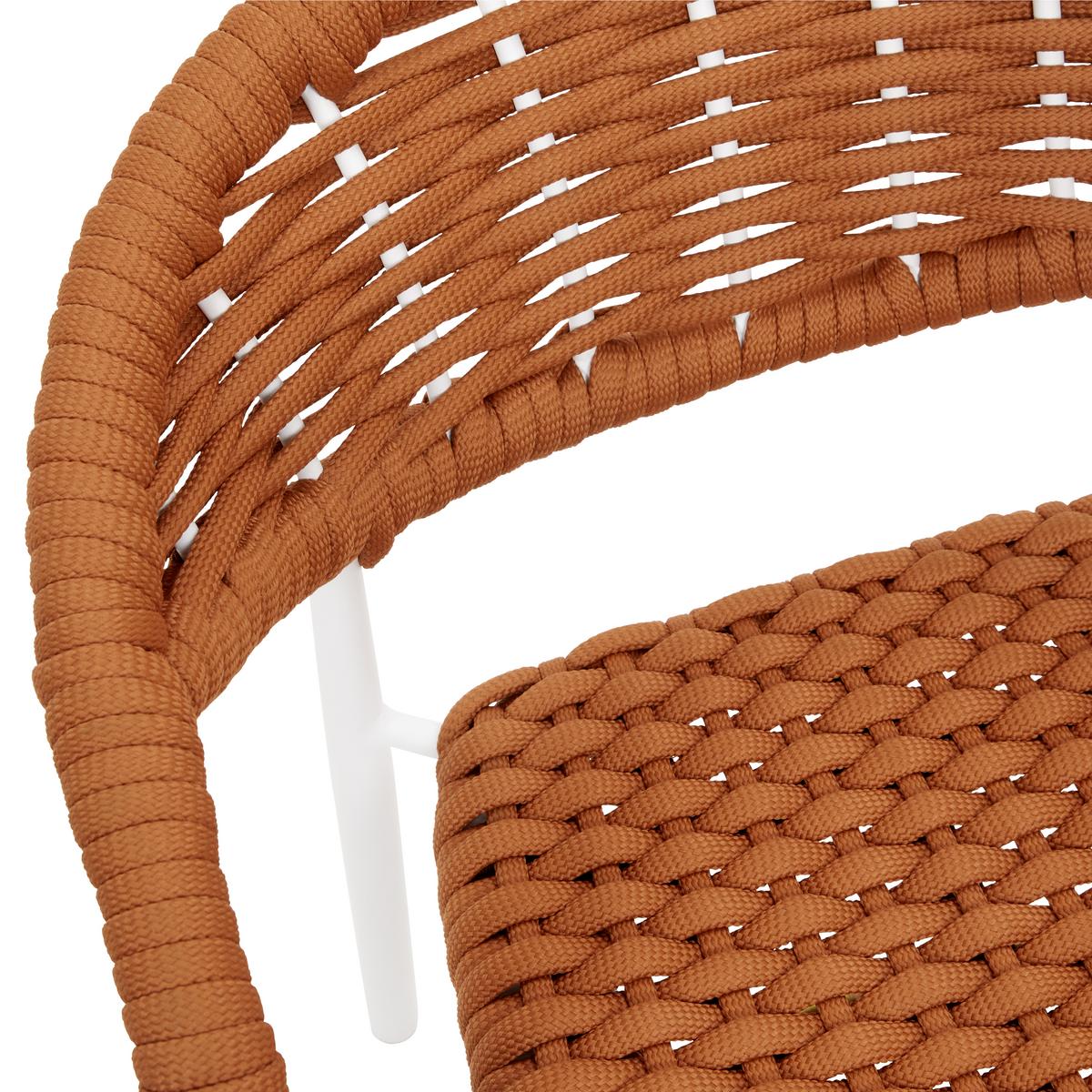 Záhradná stolička ANTONIA oranžová - oranžová/biela, Modern, kov/textil (58/76/59cm) - Bessagi Garden
