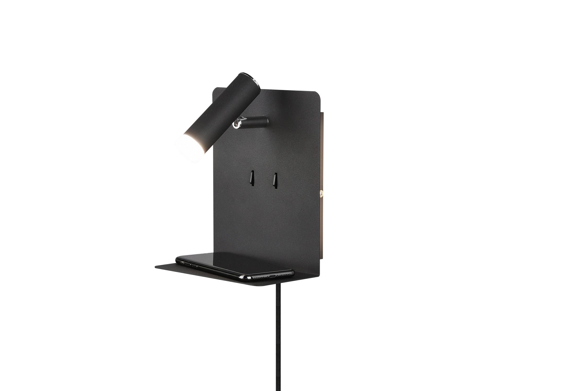 LED-Wandleuchte 222570232 Element - Schwarz, Basics, Metall (20/16/14cm) - Trio Leuchten