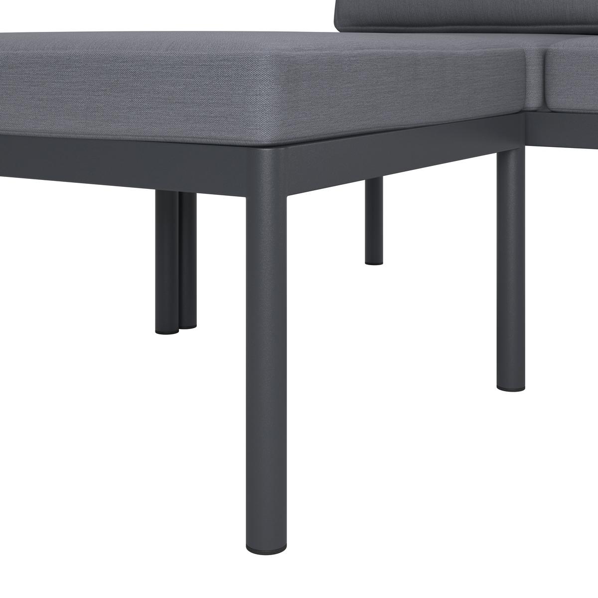 Loungegarnitur Cadiz - Dunkelgrau/Naturfarben, MODERN, Kunststoff/Textil (134/123cm) - Beldano