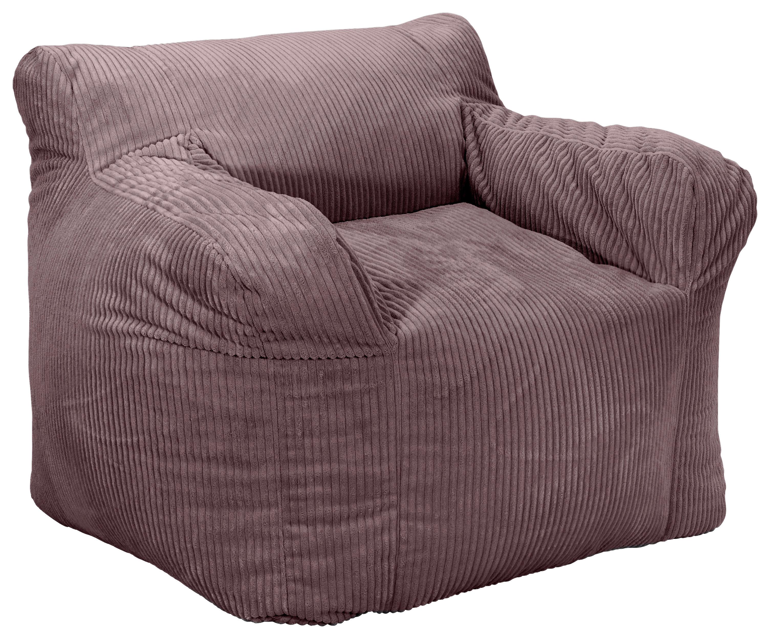 Sitzsack Rivo Cord rosa, Indoor, B: 110cm - Rosa, Basics, Textil (110/75/100cm)
