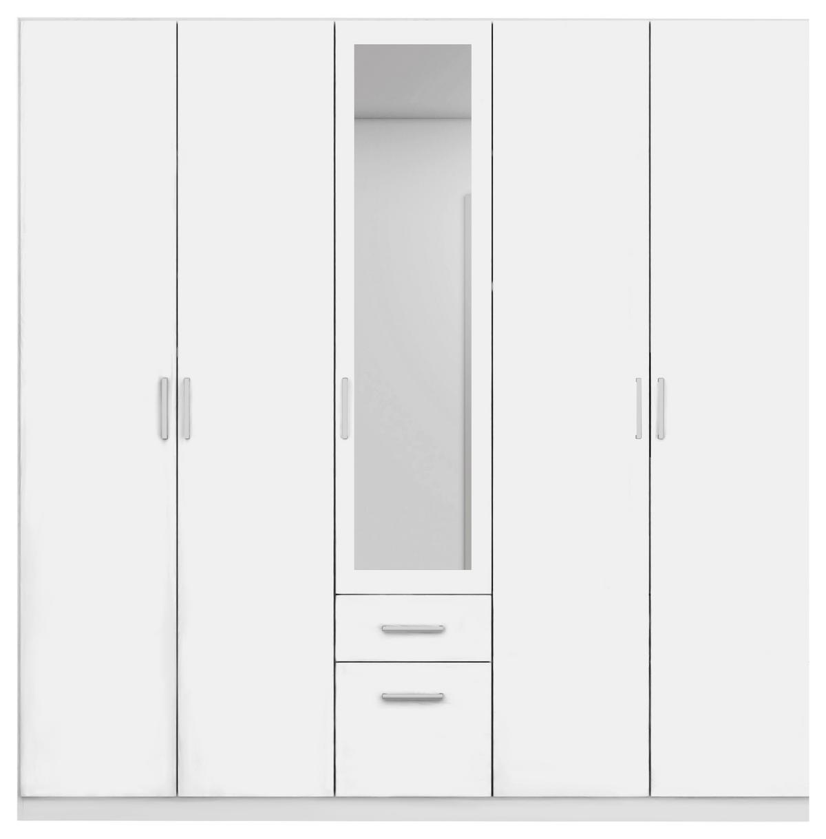 Drehtürenschrank Mit Spiegel B: 226 Cm Bingen Weiß - Weiß, MODERN, Holzwerkstoff (226/229/54cm) - Rauch Möbel