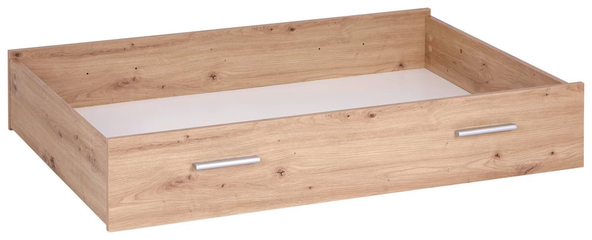 Bettkasten Johnny B: 116,4 cm Eiche Dekor mit Rollen - Eiche Artisan, MODERN, Holzwerkstoff (116,4/21,7/81,6cm)