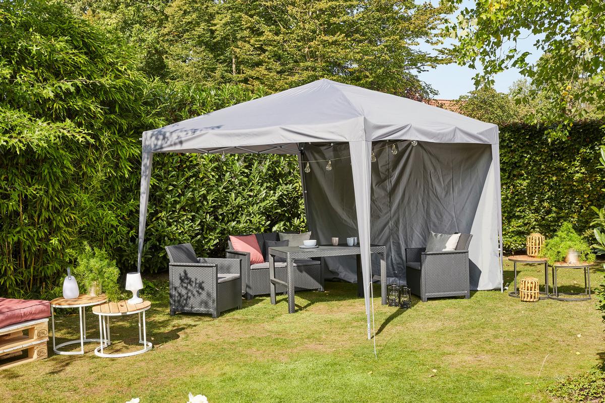 Pavillon Starter Bxhxt 3x2,6x3 M Mit Tragetasche - Grau, KONVENTIONELL, Textil/Metall (300/260/300cm) - Siena Garden