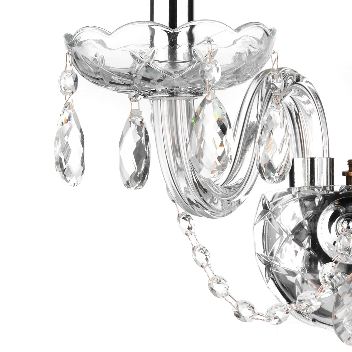 Wandleuchte 9095/Ap2c - Chromfarben/Transparent, KONVENTIONELL, Glas/Metall (32/30/20cm)