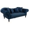 3-Sitzer-Sofa Cupido Dunkelblau Samt - Schwarz/Dunkelblau, Design, Textil (242/91/104cm) - MID.YOU