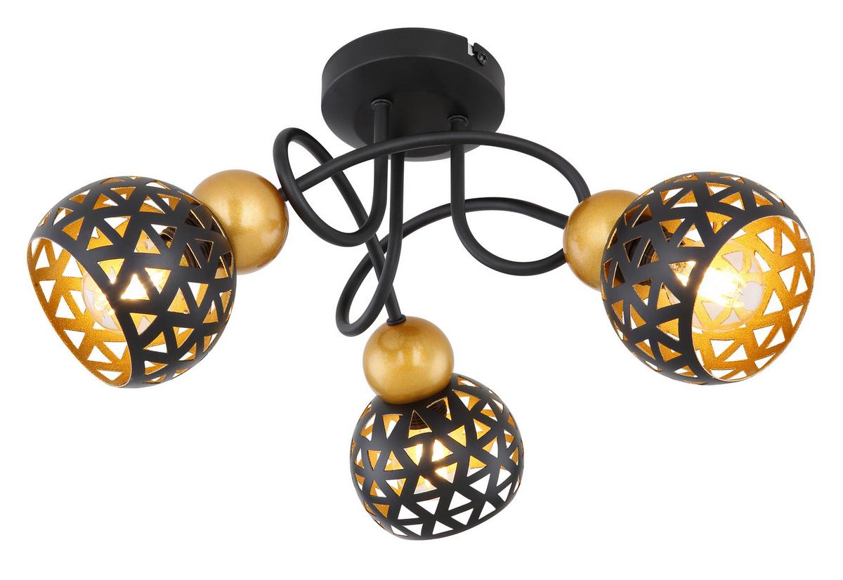 Deckenleuchte Sarra Ø 39 cm - Goldfarben/Schwarz, Basics, Metall (39/20cm) - Globo