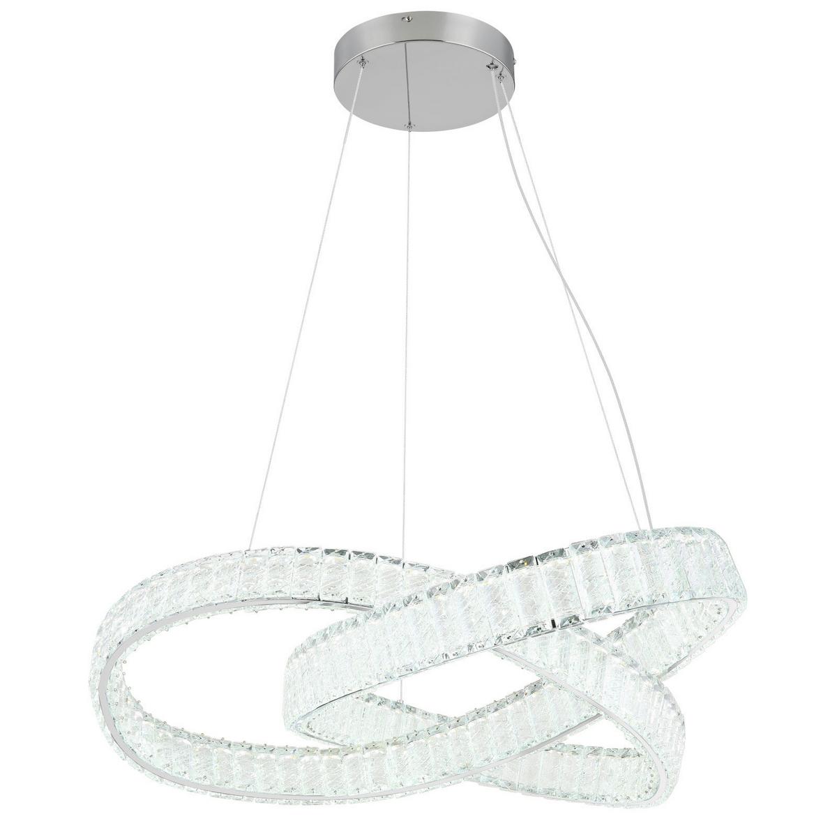 Led Függőlámpa 67162-110cct - krómszínű/áttetsző, Trend, műanyag/fém (78/120cm) - Globo