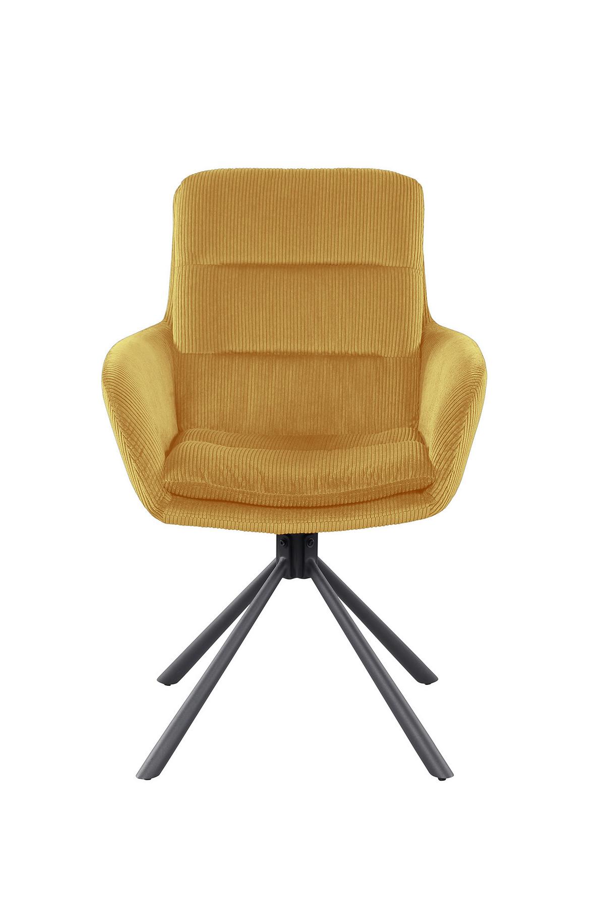 Armlehnstuhl Goldfarben B: 60cm - Goldfarben/Schwarz, MODERN, Textil/Metall (60/89/64cm) - Livetastic