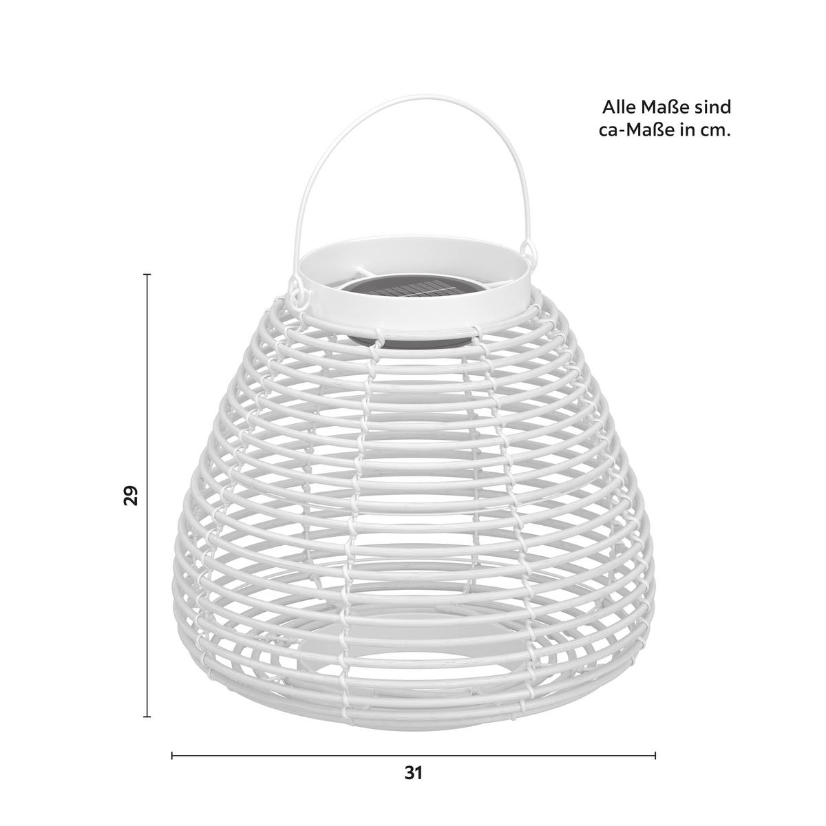 VONKAJŠIE SVIETIDLO ANINA - biela, Modern, kov/plast (31/29/31cm) - Bessagi Garden