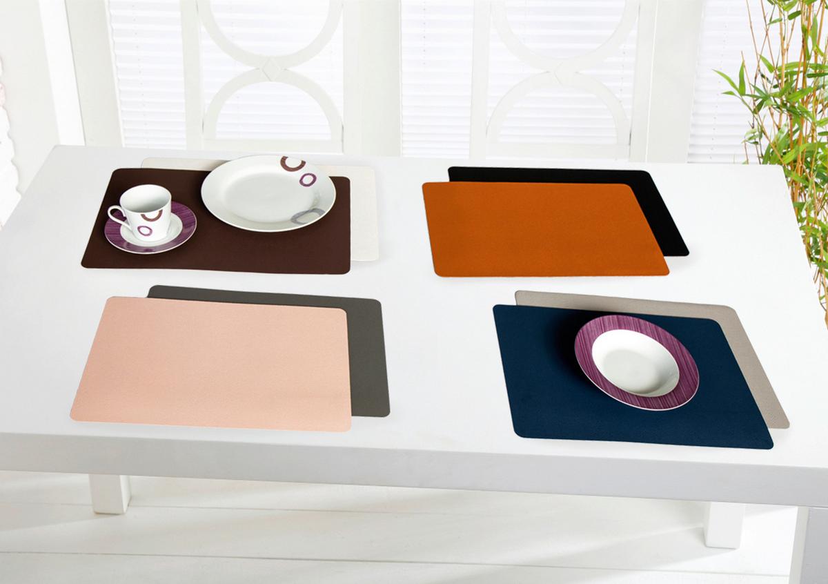 Tischset Regina Versch. Farben In Lederoptik, 30x45 Cm - Hellbraun/Pink, KONVENTIONELL, Textil (30/45cm) - Ondega