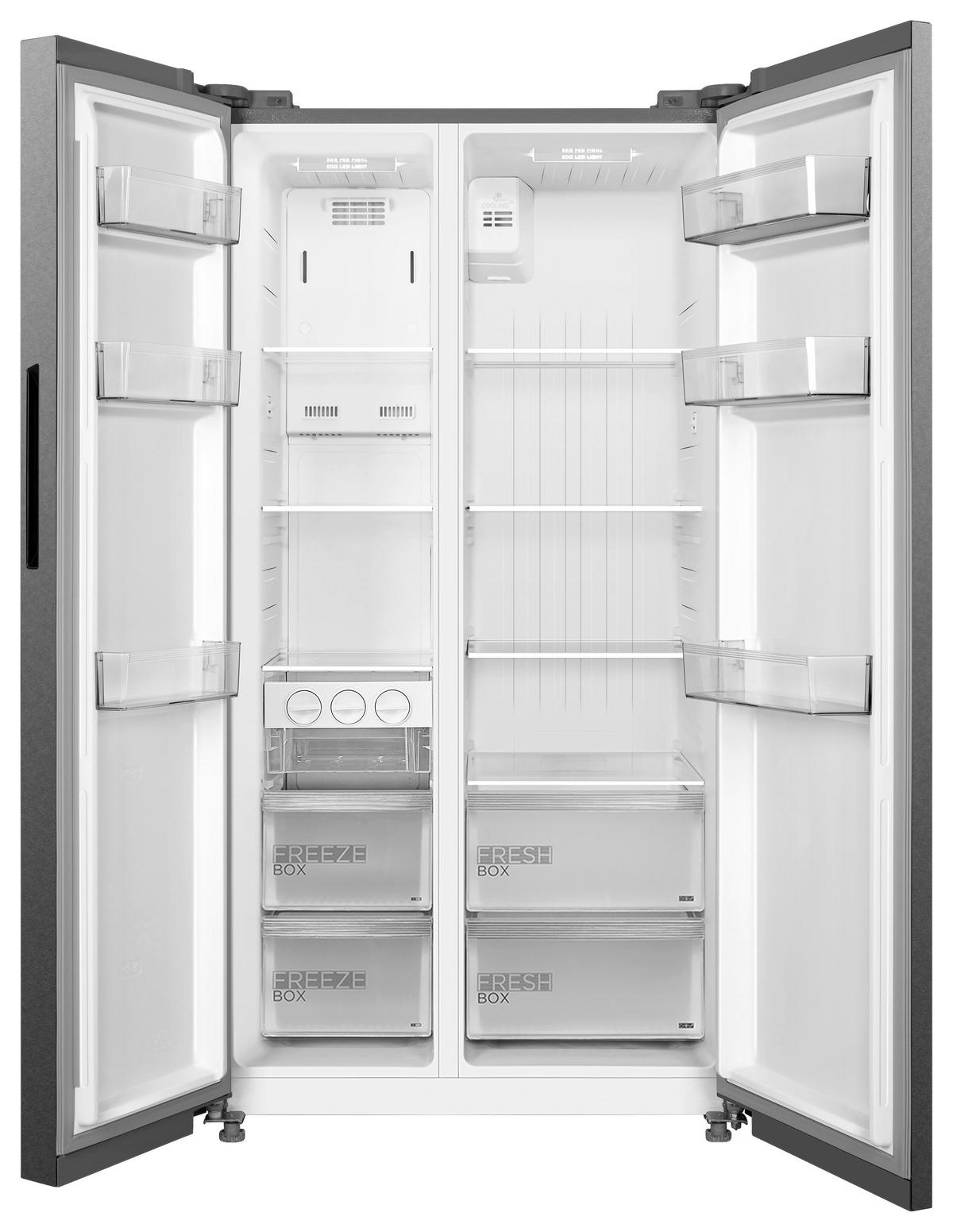 Side-by-side Side-By-Side Mdrs710fgd46 - Edelstahlfarben/Weiß, Basics, Kunststoff/Metall (89.7/176.5/70.6cm) - Midea