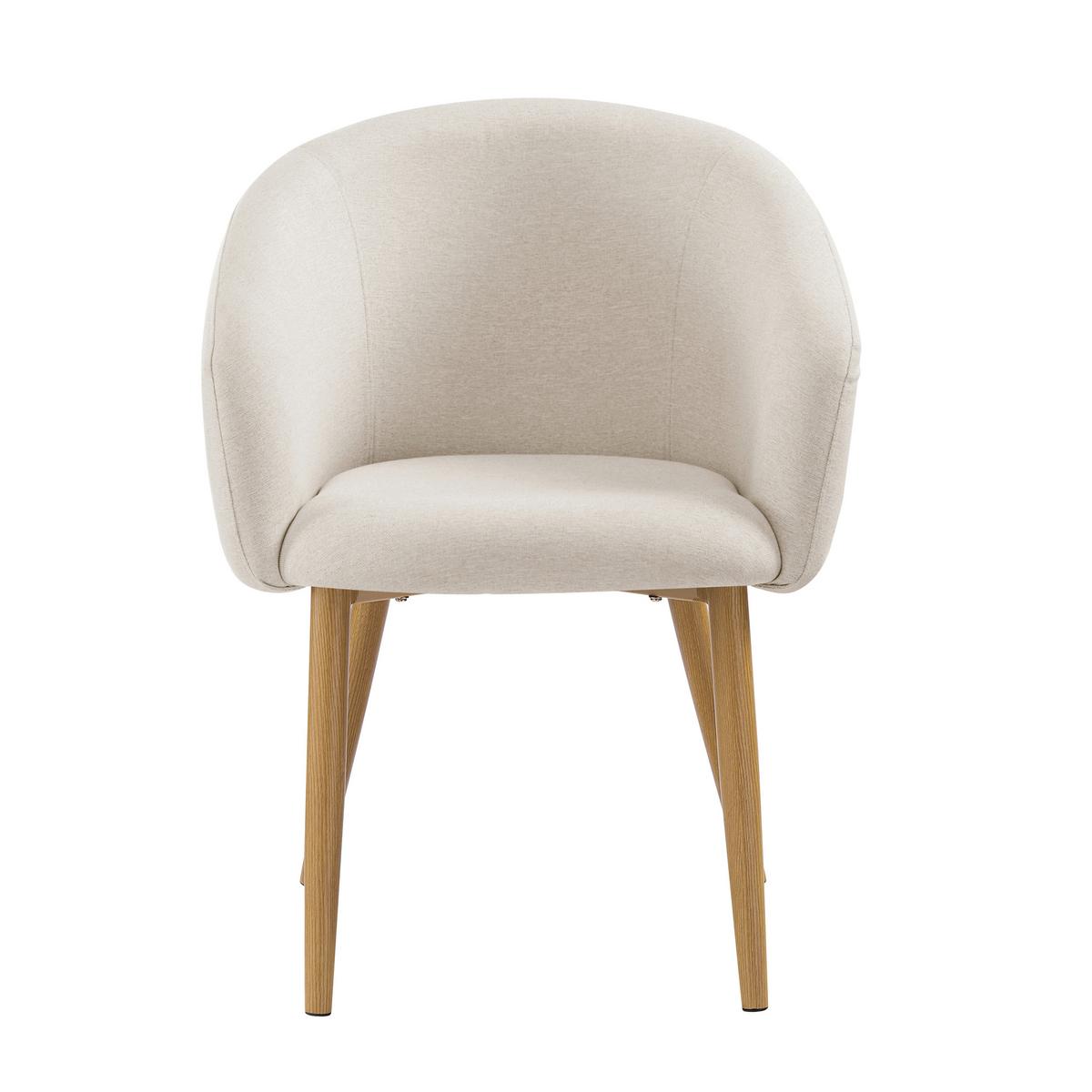 Armlehnstuhl-Set Beige B: 64,5cm 2-teilig - Eichefarben/Beige, MODERN, Textil/Metall (64,5/84/58cm) - Livetastic