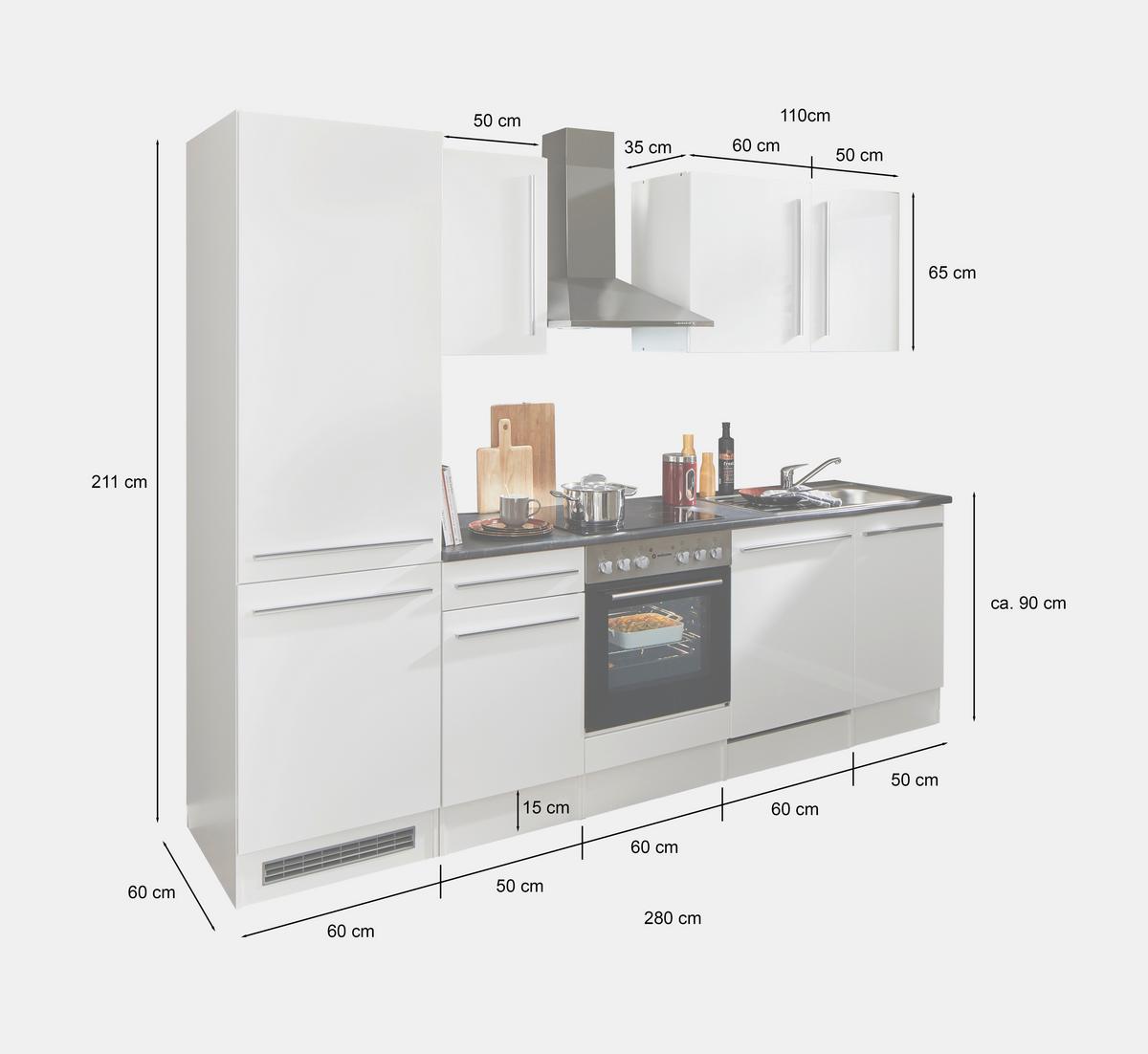 Küchenblock Jazz 8 280 Schwarz B: 280 Cm - Eichefarben/Anthrazit, LIFESTYLE, Holzwerkstoff (280cm) - MID.YOU