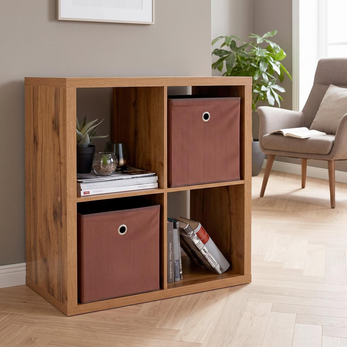 Regal Samy 1 B 76cm, Wotan Eiche Dekor - Eichefarben, MODERN, Holzwerkstoff (76/76/37cm)