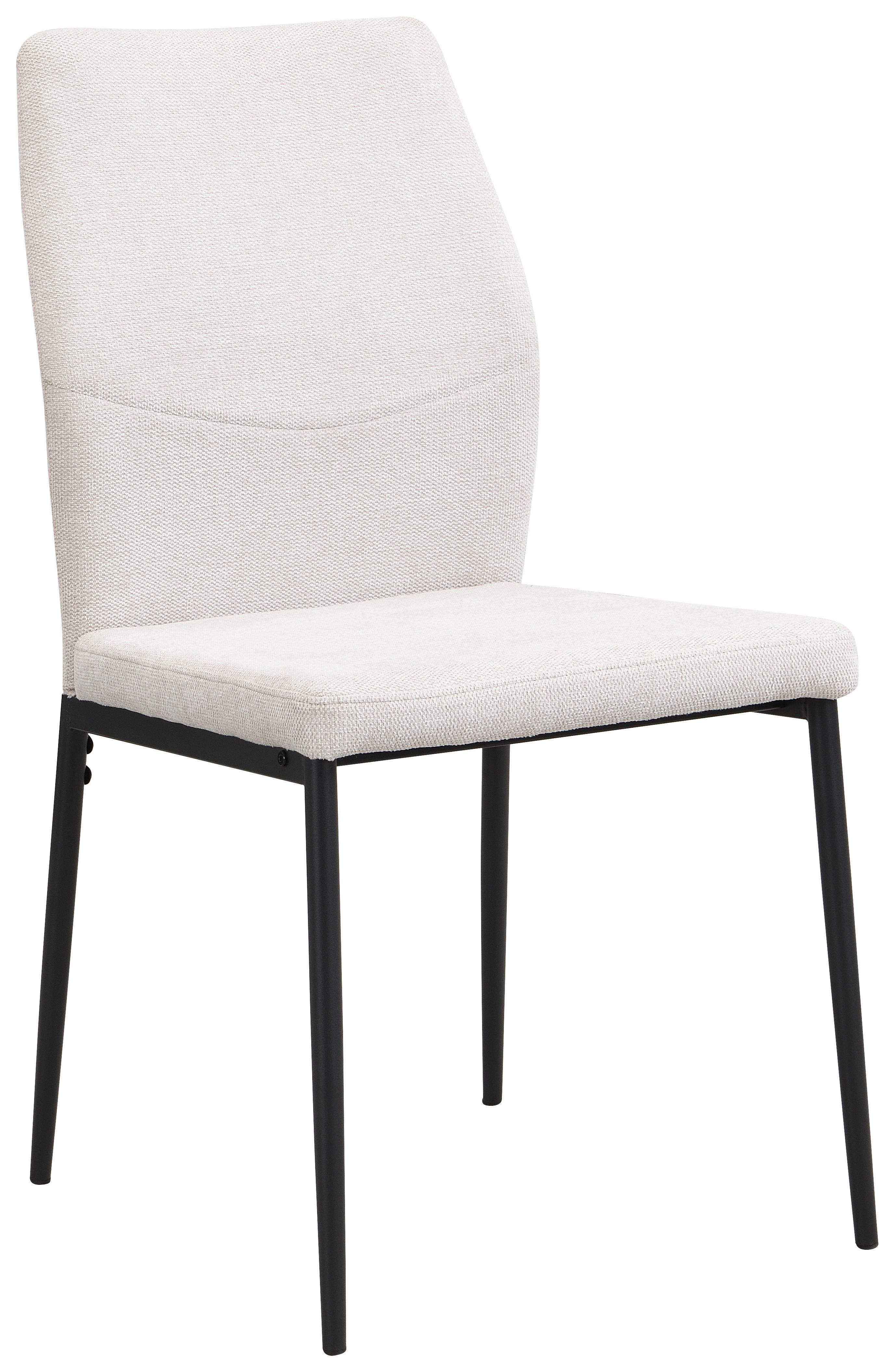 Vierfußstuhl Augusta Webstoff Beige - Beige/Schwarz, MODERN, Textil/Metall (45/87/55cm) - Kela