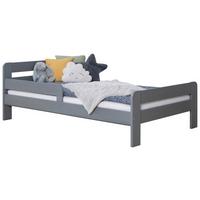 Bett Bennet Hellgrau inkl. Matratze, Rollrost, 120x200 cm - Hellgrau/Naturfarben, MODERN, Holz/Textil (120/200cm) - MID.YOU