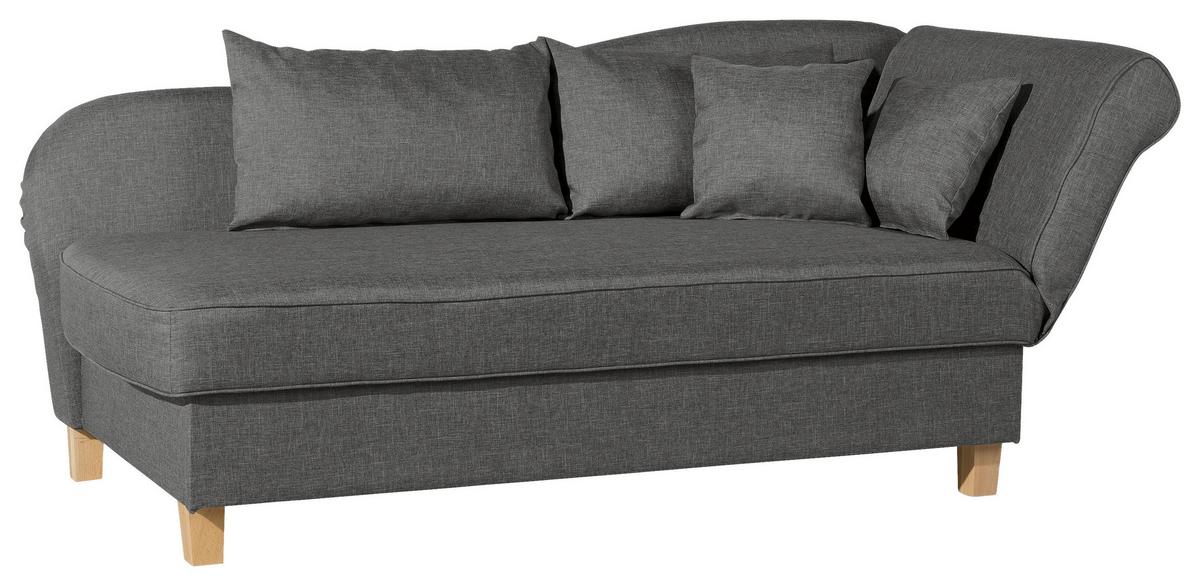 Récamiere Selma In Anthrazit B: 190 Cm - Anthrazit/Buchefarben, Design, Textil (190/82/88cm) - Max Winzer