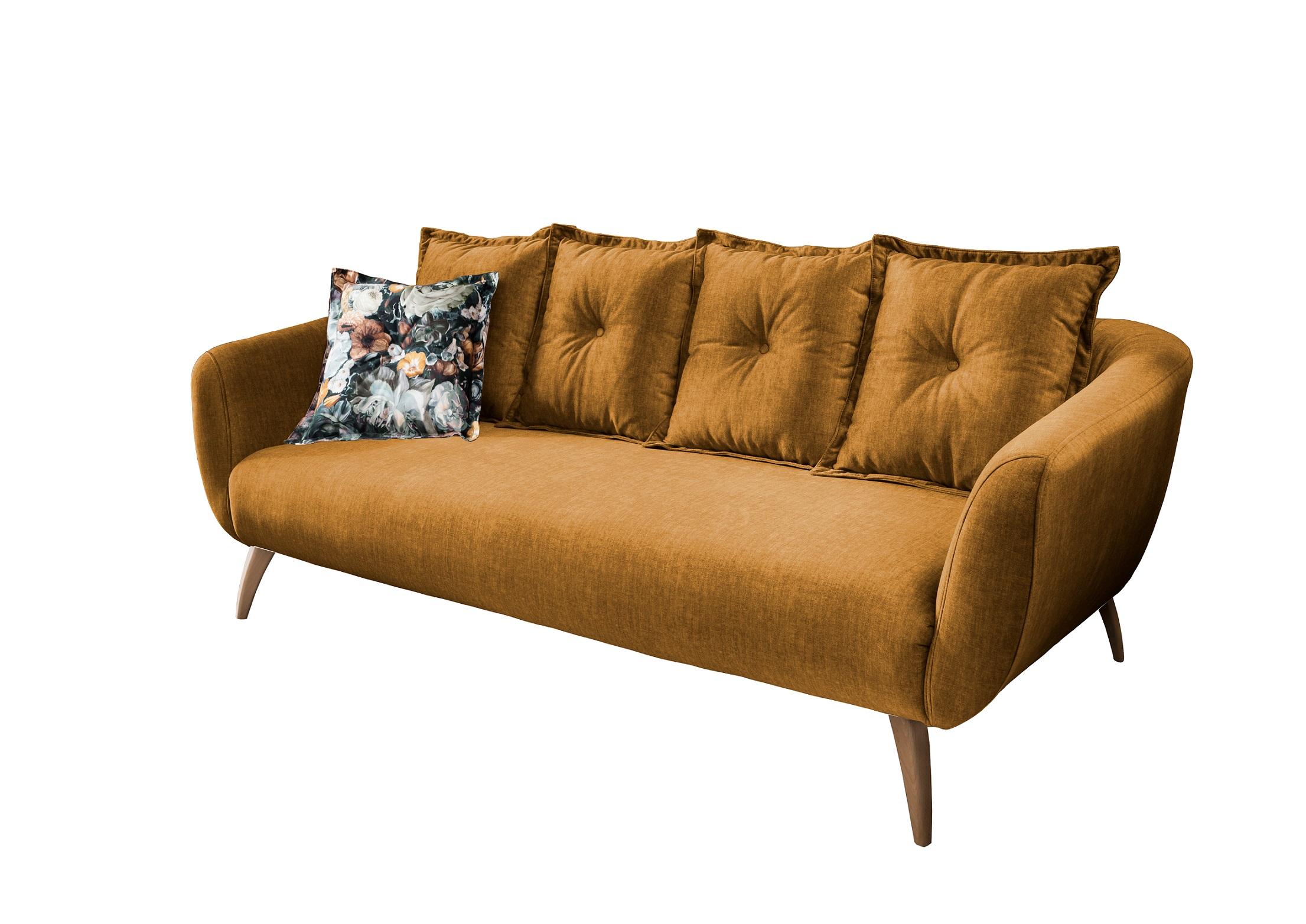 3-Sitzer-Sofa Baggio Gelb B: 236 cm - Gelb/Buchefarben, MODERN, Textil (236/94/103cm) - Livetastic