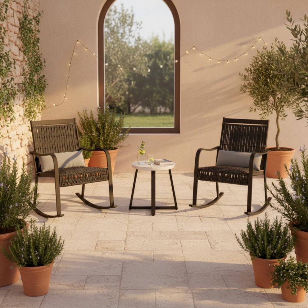 BALKÓNOVÁ ZOSTAVA MATHILDA - čierna/biela, Modern, kov/textil - Bessagi Garden