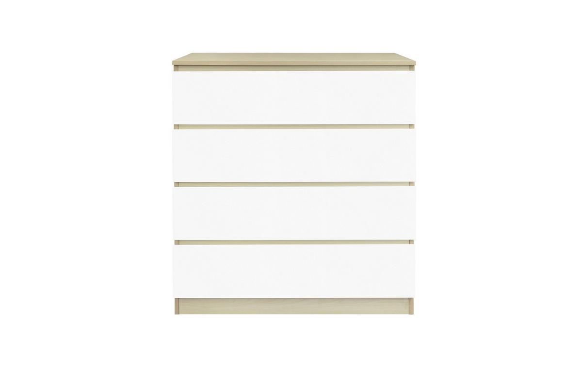 Kommode Weiß, Naturfarben B: 80cm - Naturfarben/Weiß, Design, Holzwerkstoff (80/93,5/39,5cm) - Livetastic