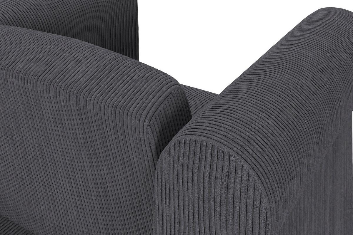 Sessel Firenze Anthrazit, Relaxfunktion - Anthrazit/Schwarz, Basics, Textil (111/83/87cm) - Livetastic