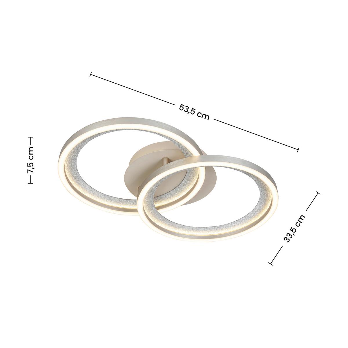 STROPNÉ LED SVIETIDLO KRISTA - piesková/šampanská, Modern, kov/plast (53,5/33,5/7,5cm) - Mömax