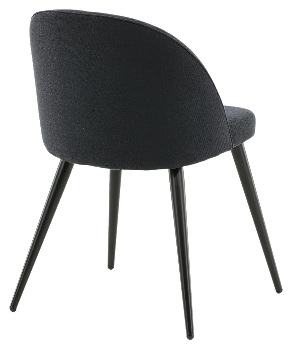 Stuhl-Set Velvet - Schwarz, Design, Textil/Metall (57/76,5/50cm) - Livetastic