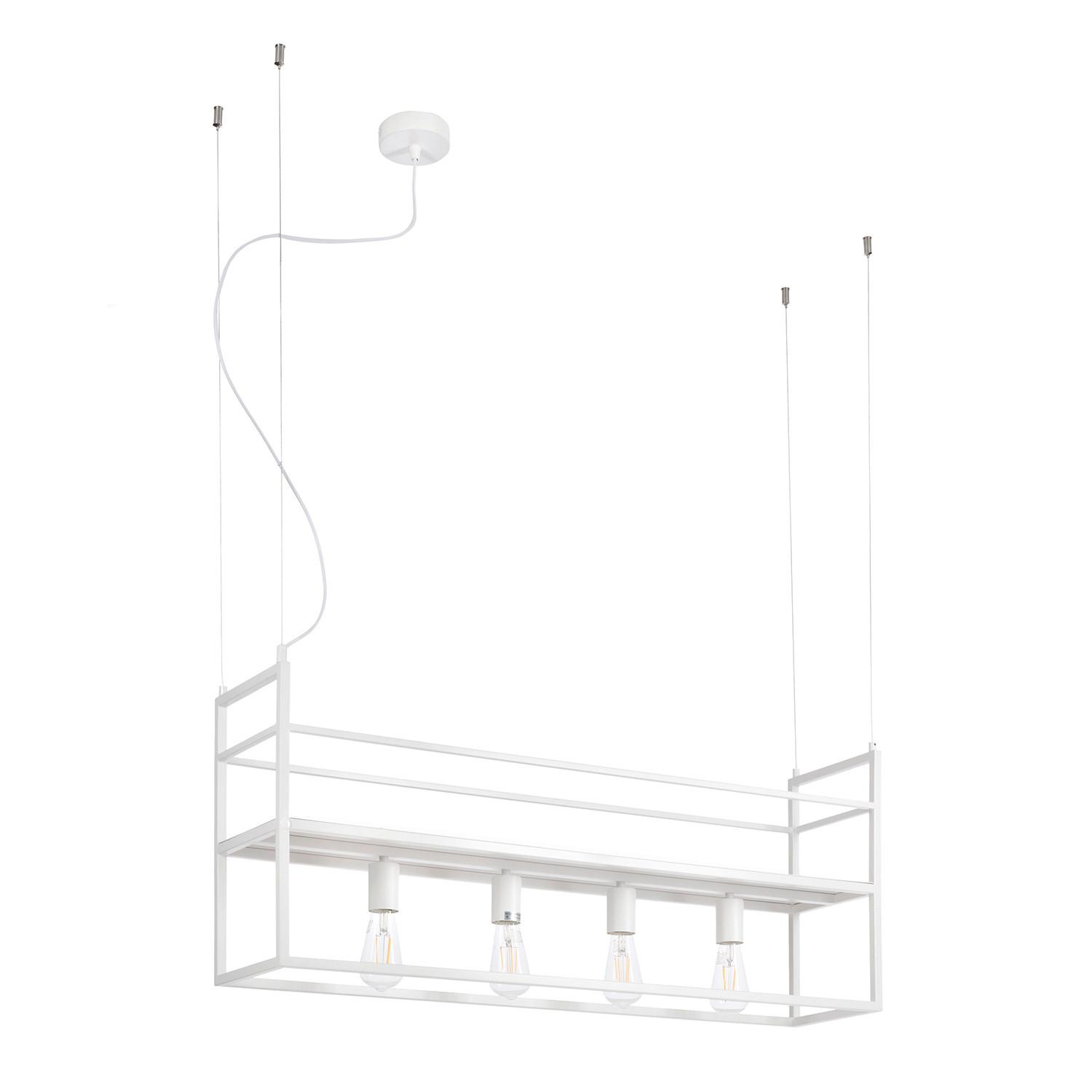 Hängeleuchte Jeffer Weiß Hg L: 100 cm - Weiß Hochglanz, Basics, Metall (100/20/160cm)