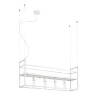Hängeleuchte Jeffer Weiß Hg L: 100 cm - Weiß Hochglanz, Basics, Metall (100/20/160cm)