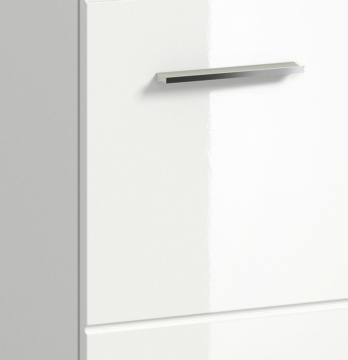 Midischrank Ice Weiß Hg B: 120 Cm - Weiß Hochglanz/Schwarz, MODERN, Holzwerkstoff (120/80/30cm) - MID.YOU